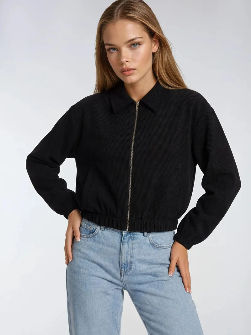 ميكسراي MIXRAY Relaxed Fit Zipper Jacket with Pockets